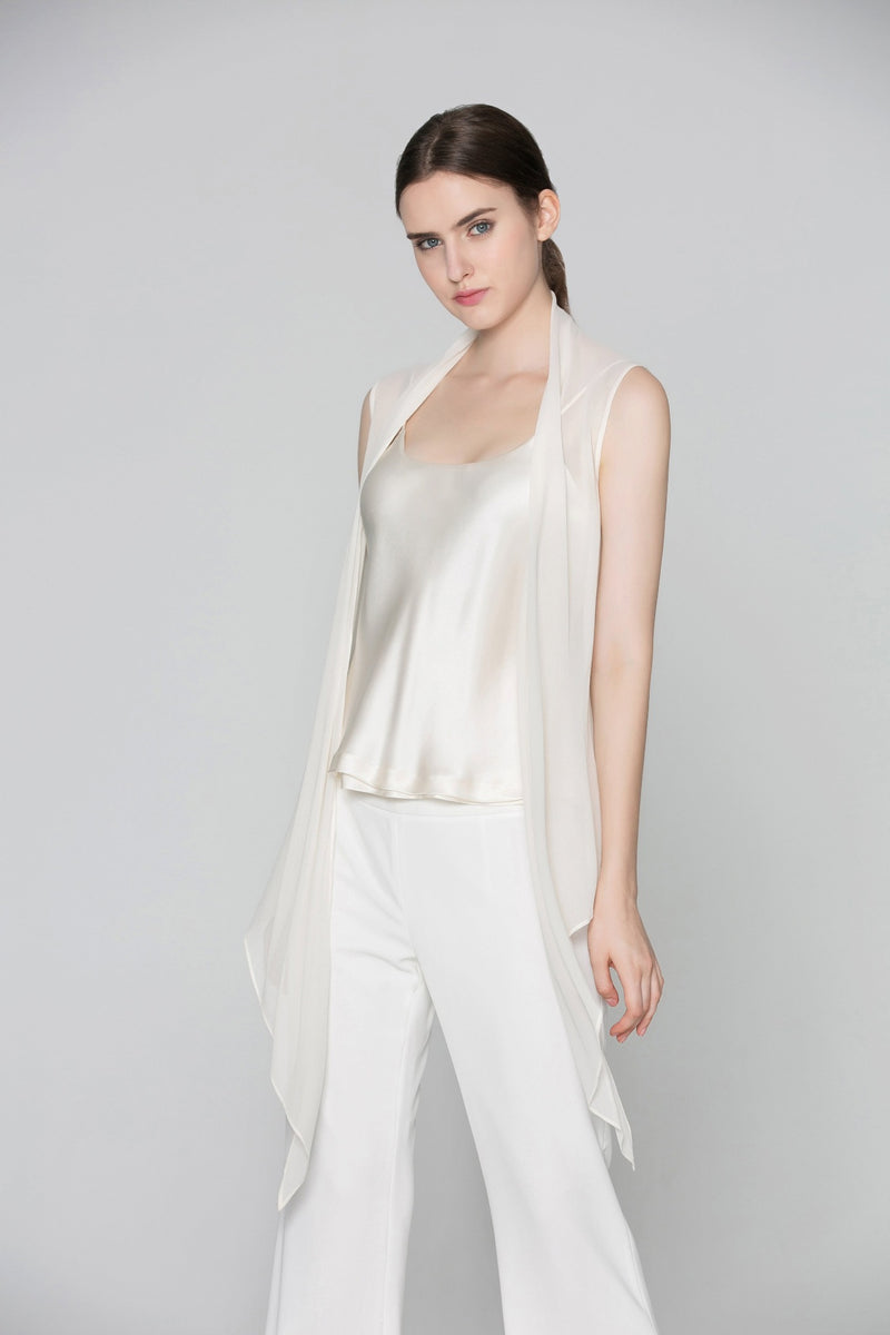 Donna Reversible Bi-Color Camisole in White