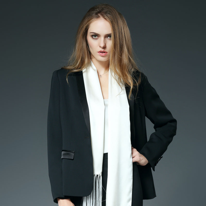 Illana Shawl Collar Jacket with Matte Stretch Lining in Black
