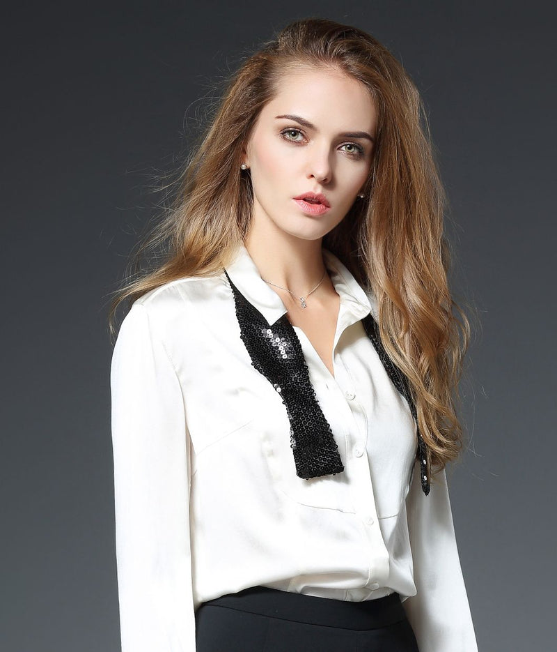 Janan Tux Bib Silk Blouse – Tux Couture